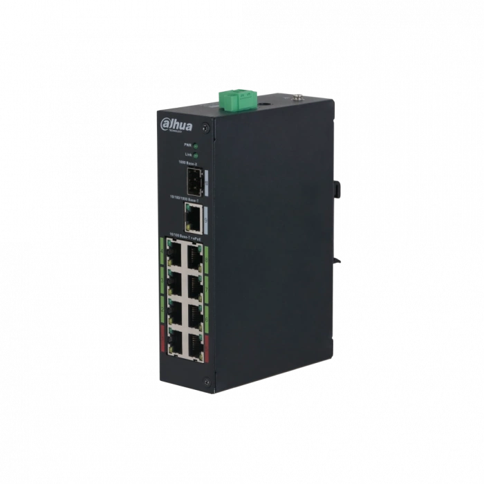 DAHUA LR2110-8ET-120, 10Port, Megabit, 8 Port Megabit PoE, 120W, 1 Port Gigabit, 1 Port Gigabit SFP, Endüstriyel, Masaüstü Switch