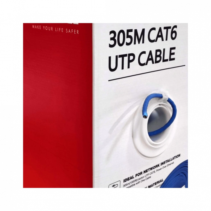 DAHUA DH-PFM923I-6UN-C, CAT6 305m, 24AWG 0.53mm, UTP, %100 Bakır, LSZH Halogen Free Kablo, Mavi Renk