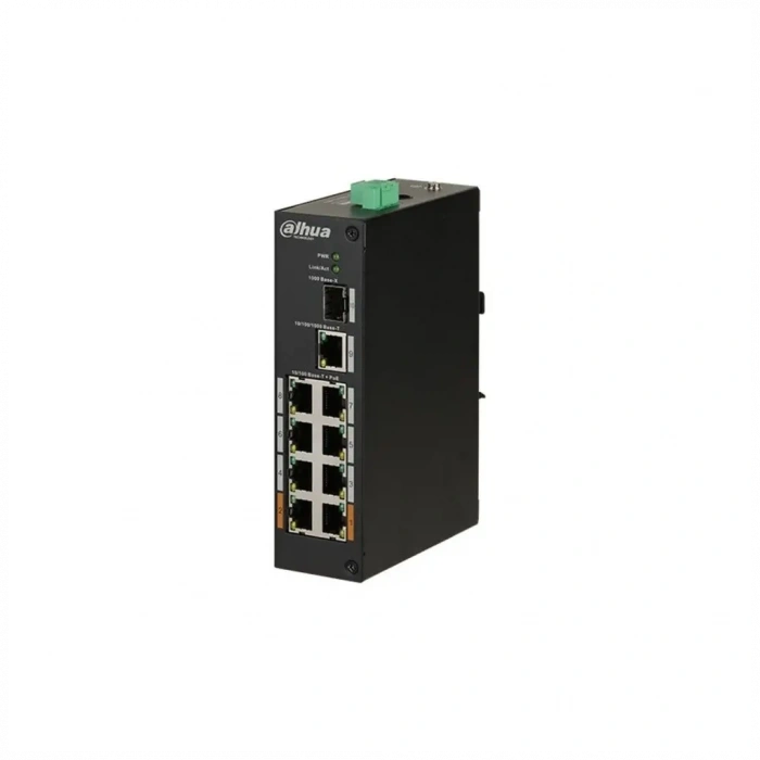 DAHUA PFS3110-8ET-96-V2, 8 Port, Megabit, PoE 96W, 1 Port Gigabit Uplink, 1 Port Gigabit SFP, Yönetilemez, Masaüstü Switch