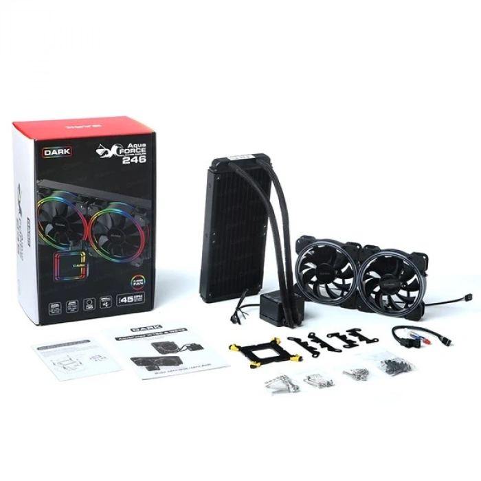 DARK 240MM AQUA FORCE W246 DKCCW246 RGB AM5-1700P SIVI SOĞUTMALI İŞLEMCİ FANI
