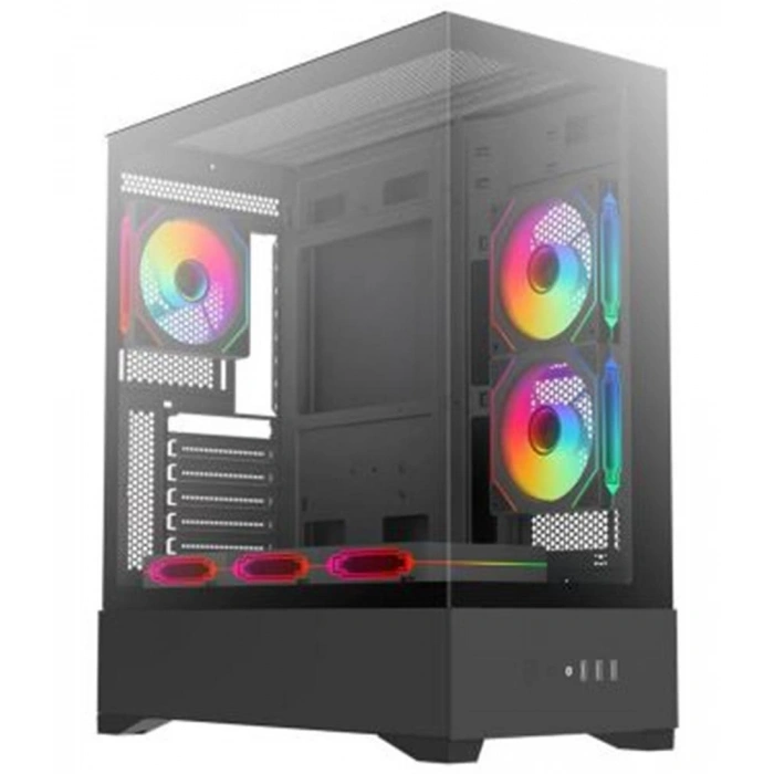 Dark Diamond PRO 4x12cm Fan, 1x USB3.0, 2x USB2.0 Full Akvaryum Oyuncu Kasası (Psu yok)