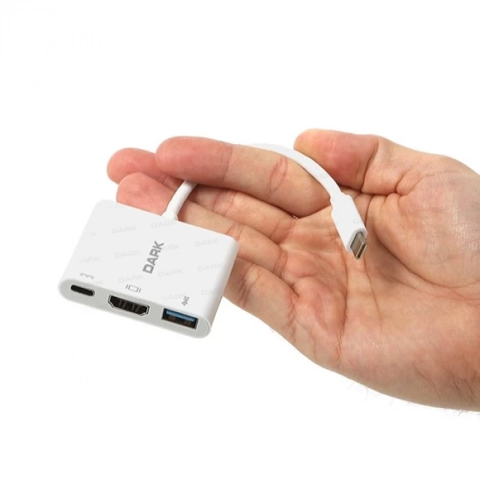 DARK DK-AC-U31X32 TYPE-C - HDMI_USB 3.0 Çevirici Adaptör Beyaz