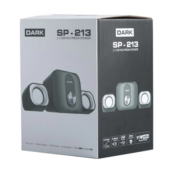 DARK SP-213 2+1 11W Siyah Multimedya Hoparlör