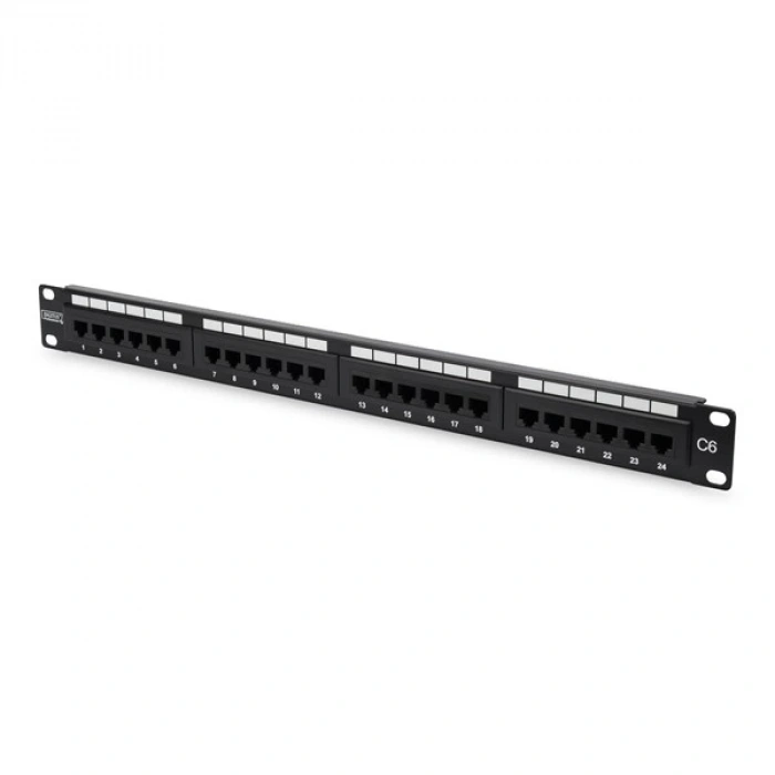 DIGITUS 1U 24port Cat6 Utp Bakır Patch Panel DN-91624U
