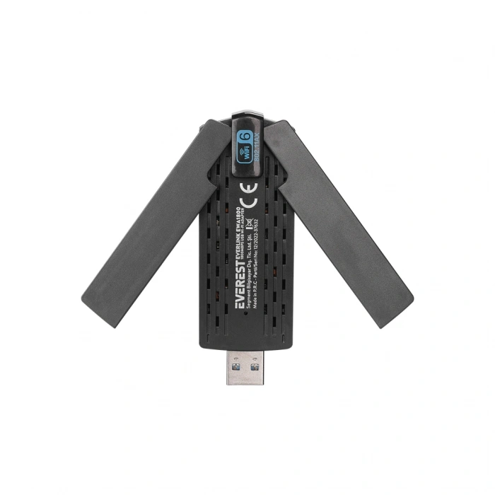 EVEREST EWA1800, 1800Mbp, 2.4Ghz ve 5Ghz Dual Band, WIFI 6, 2x3.5dbi Anten, USB3.0, WIRELESS ETHERNET