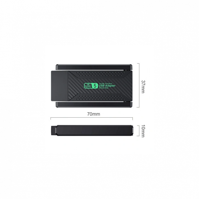 EVEREST EWA600, 600Mbp, 2.4Ghz ve 5Ghz Dual Band, WIFI 5, 2x2dbi Anten, USB3.0, WIRELESS ETHERNET