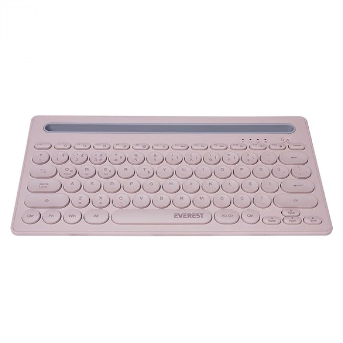Everest KB-BT84 Pembe/Gri Bluetooth Ultra İnce+Şarjlı Q Mac/Win/Android/Ios Uyumlu Kablosuz klavye