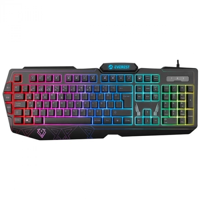 EVEREST KB-GX61 FORMULA USB RGB Aydınlatmalı 3 Makro Tuşlu Bilek Destekli Gaming Oyuncu Klavyesi