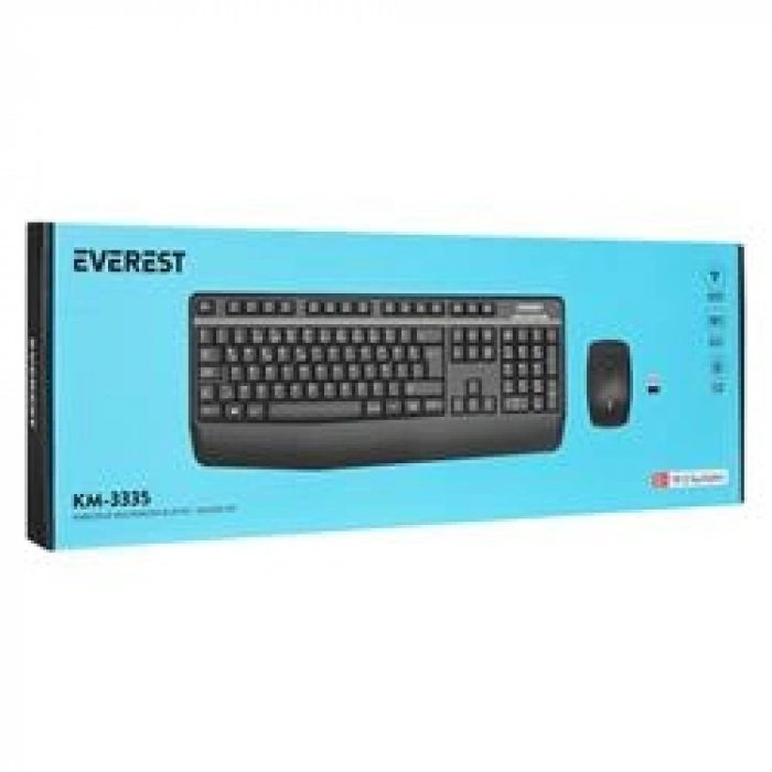 Everest KM-3335 Siyah Ikisi bir arada 2 in 1 Kablosuz Q Multimedia Klavye + Mouse Set