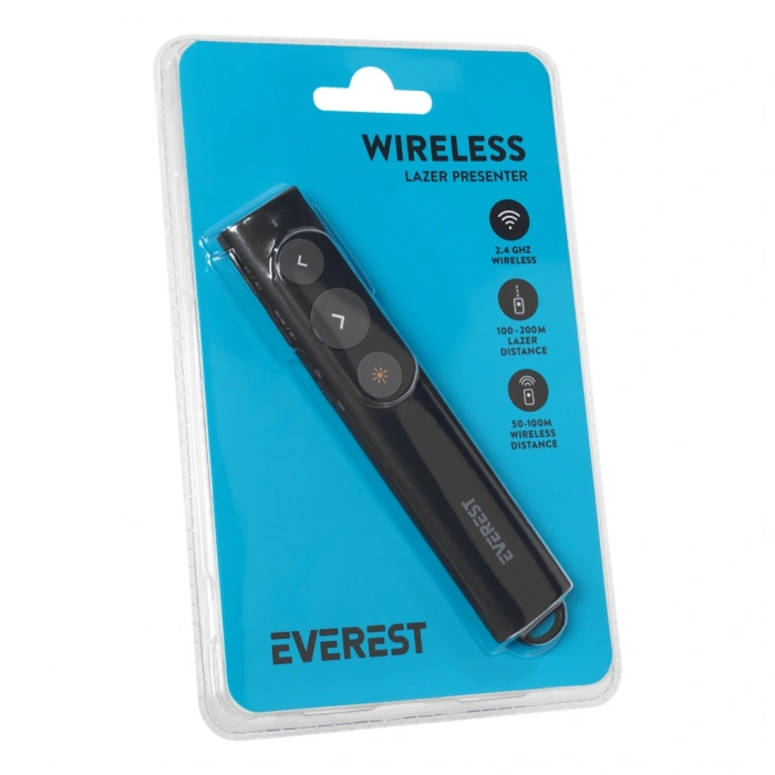 Everest TBA-11, Kablosuz, 2.4Ghz, Type-C Soket Şarj edilebilir, Profesyonel, Sunum Cihazı