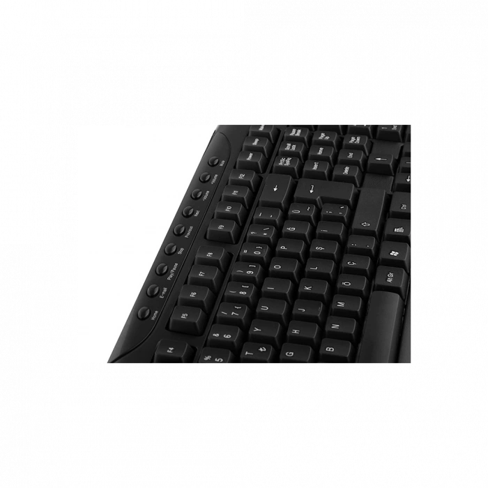 EVEREST UN-795, Siyah, Multimedya Türkçe Q, USB Kablolu, Klavye Mouse Set