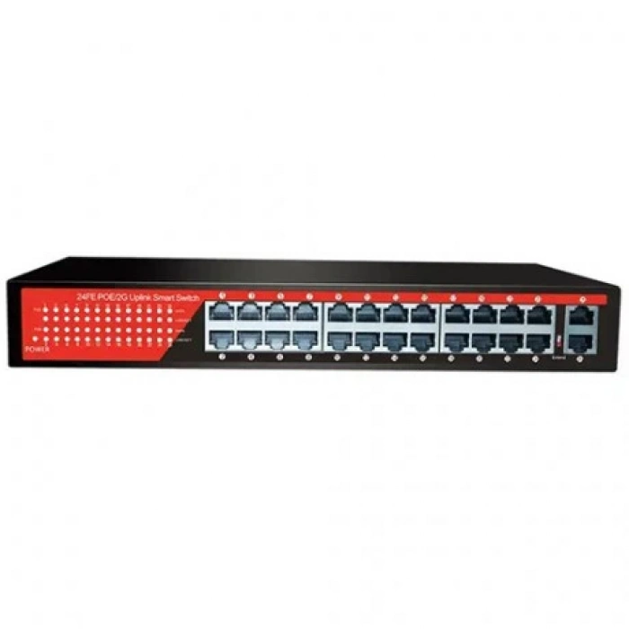 EZCOOL 24port EZ-24PSF GIGABIT 2-SFP 320W POE YÖNETİLEMEZ SWITCH