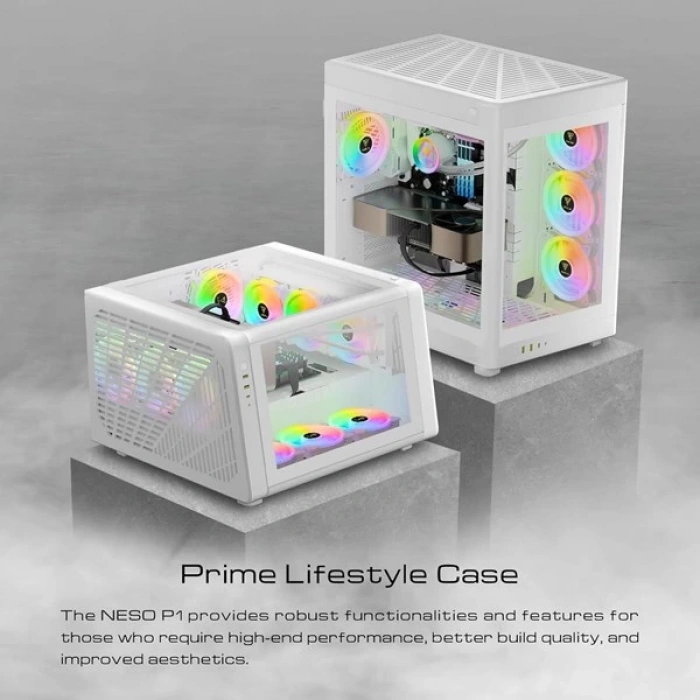 GAMDIAS 850W 80+ BRONZE NESO P1 GAMING MID-TOWER PC KASASI BEYAZ