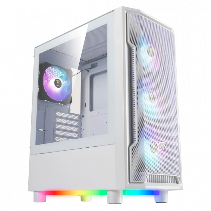 GAMDIAS ATHENA M6 Lite WH, 850W, 80+ Bronze, Tempered Glass, Mesh, ARGB, ATX, White Edition, GAMING KASA