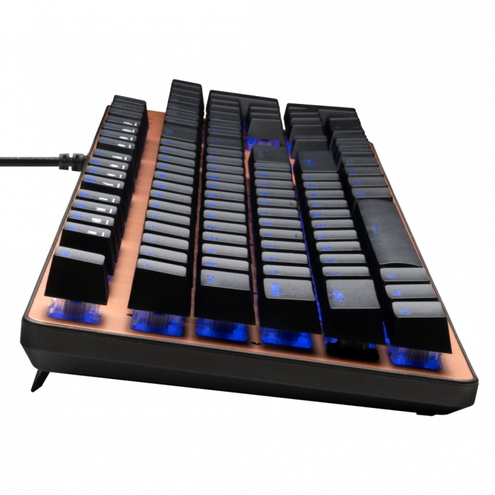 GAMDIAS AURA GK1, USB Kablolu, İngilizce,  Çok Renkli Arka Aydınlatma, Red Mekanik Switch, Bronz Edition, Gaming Klavye