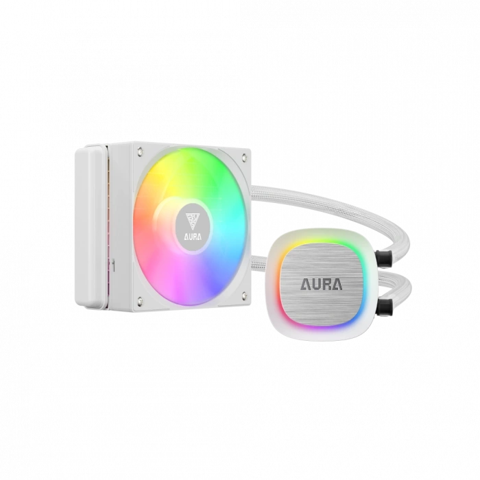 GAMDIAS AURA GL120 V2 WH, White Edition, 120mm,  RGB, 1 Fanlı, CPU Sıvı Soğutma
