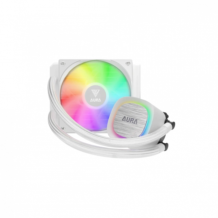 GAMDIAS AURA GL120 V2 WH, White Edition, 120mm,  RGB, 1 Fanlı, CPU Sıvı Soğutma