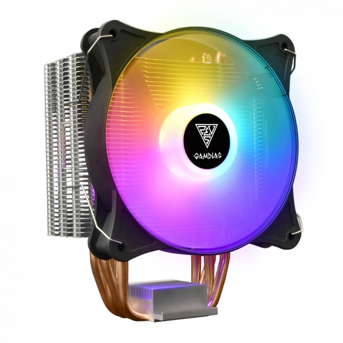 GAMDIAS BOREAS E1-410 Lite, ARGB, 120mm, CPU  Kule Tipi Hava Soğutma, Doğrudan Temas Teknolojisine Sahip 4 adet Gelişmiş Bakır Isı Borusu (AMD AM4 ve INTEL Tüm işlemciler ile uyumlu)