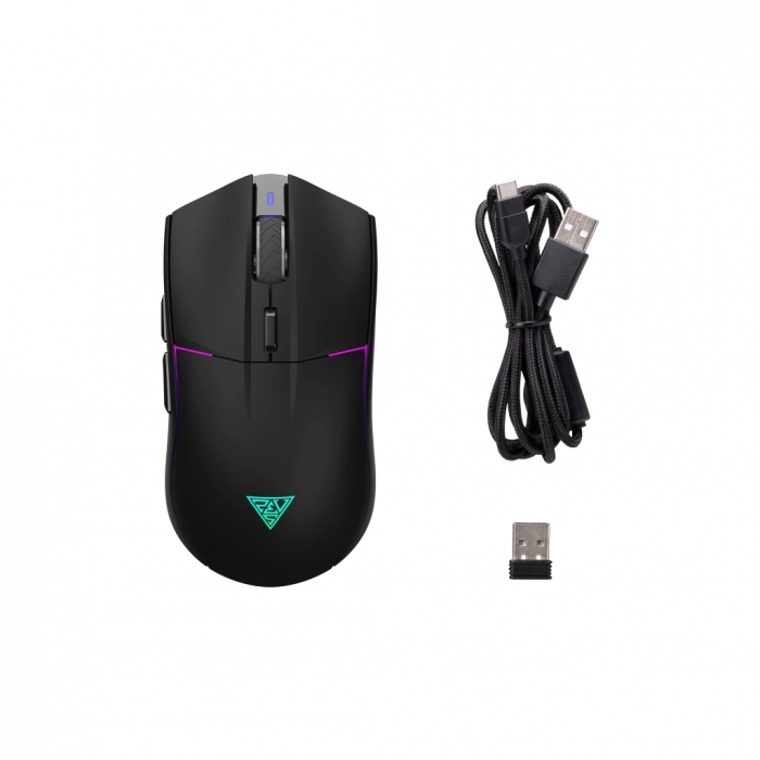 GAMDIAS HADES M3, RGB Aydınlatma, 2.4Ghz ve Bluetooth Kablosuz, 7 Tuşlu, Şarj Edilebilir, Type-C, Gaming Mouse, 10.000 DPI, Siyah