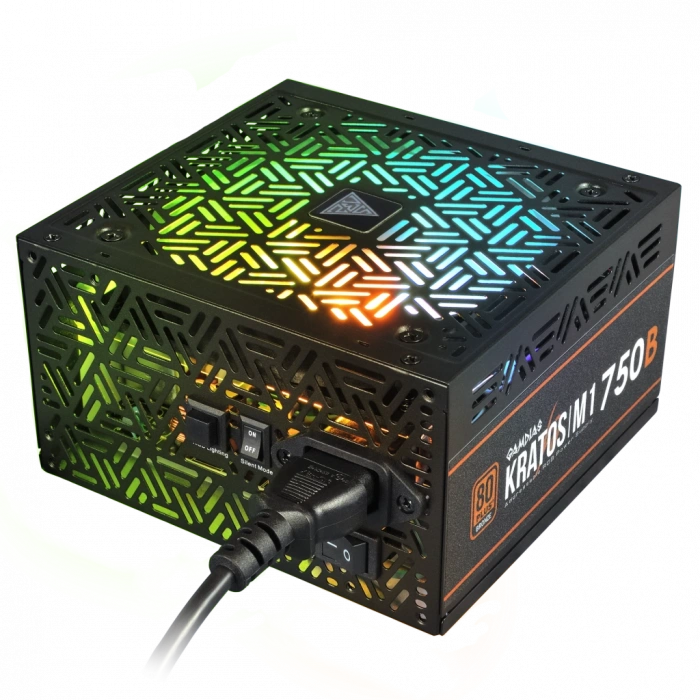 GAMDIAS KRATOS M1-750B, 750W, 80+ Bronze,  Aktif PFC, RGB, GAMING, ATX, Power Supply (PSU)