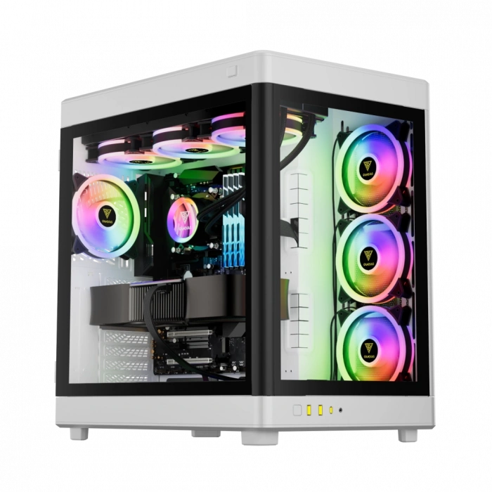 GAMDIAS NESO P1, 850W, 80+Bronze, Tempered Glass, Type-C, ATX, White Edition, Akvaryum Tipi, GAMING KASA