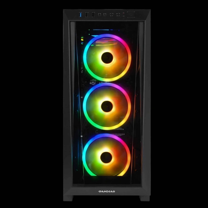 GAMDIAS TALOS M1 Elite, 750W, 80+ Bronze, Tempered Glass, ARGB, ATX GAMING KASA