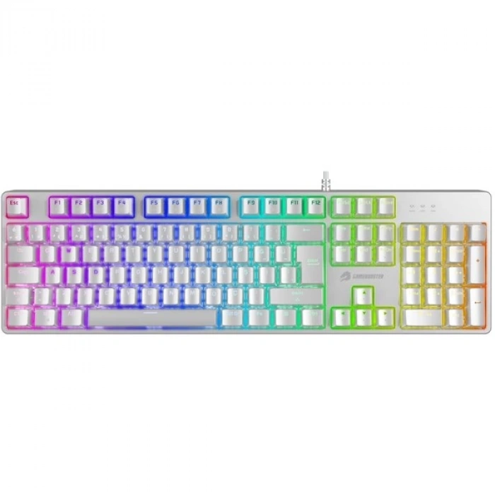 GAMEBOOSTER G24W Enigma Rainbow Aydınlatmalı Red Switch Mekanik Beyaz Oyun Klavyesi