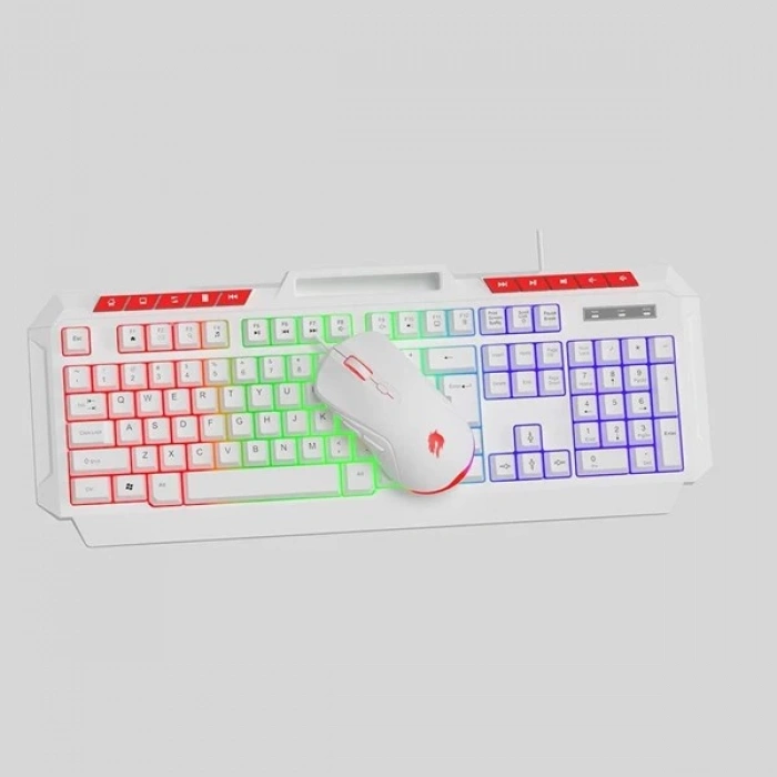 GAMEBOOSTER KM-11W Knight Beyaz Gaming Klavye Mouse Set