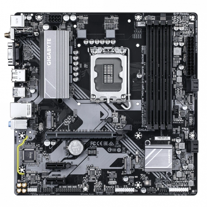 GIGABYTE B760M D3HP WIFI6, 4xDDR5, 2xM.2, DP, HDMI, VGA, Wi-Fi 6E, Bluetooth v5.3, 12-13.14.Nesil, LGA1700 Soket, Anakart