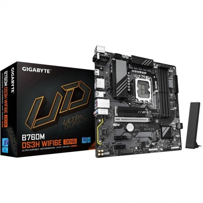 GIGABYTE B760M DS3H WIFI6E GEN5 DDR5 HDMI-DP TYPEC PCIE 5.0 1700P MATX