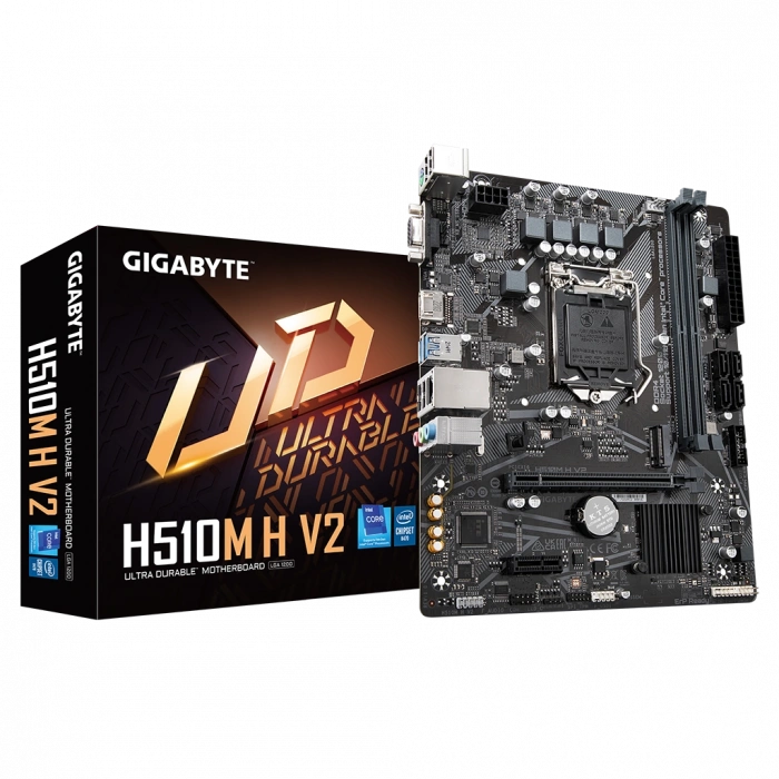 GIGABYTE H510M H V2, rev.1.0, 2xDDR4, M.2, D-SUB, HDMI, 10-11.Nesil, LGA1200 Soket, Anakart