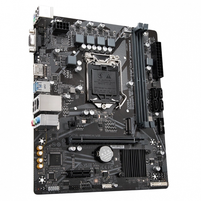 GIGABYTE H510M H V2, rev.1.0, 2xDDR4, M.2, D-SUB, HDMI, 10-11.Nesil, LGA1200 Soket, Anakart