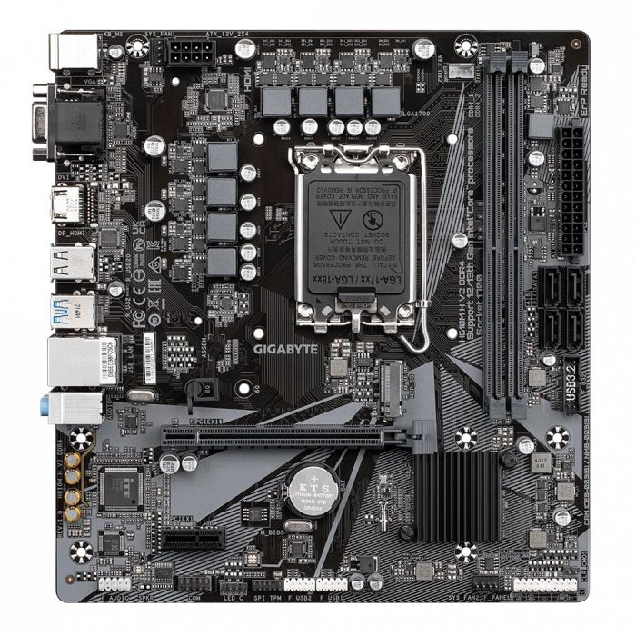 GIGABYTE H610M H V2 DDR4, rev1.0, 2xDDR4, M.2, D-SUB, HDMI, 12-13.14.Nesil, LGA1700 Soket, Anakart