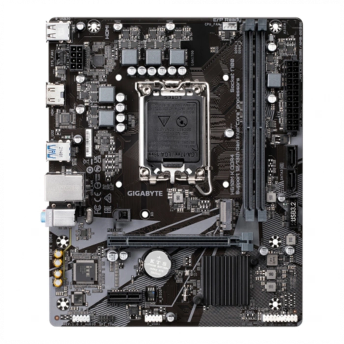 GIGABYTE H610M K DDR4, 2xDDR4, M.2, HDMI, 12-13.14.Nesil, LGA1700 Soket, Anakart