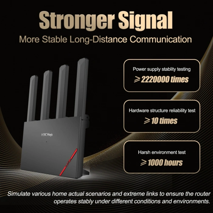 H3C Magic NX30, Dual Band, WiFi 6, 3000Mbps, 4Port GigaBit, 4ad Anten, Masaüstü, Router, Access Point
