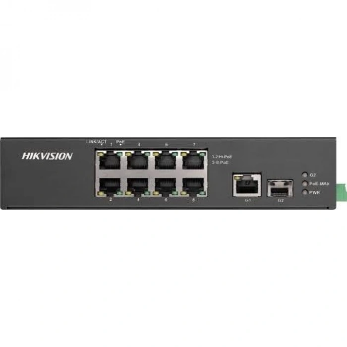 HIKVISION 8port FULL PoE DS-3T0310HP 10/100 1X SFP Yönetilemez Switch (Adaptör Yok)