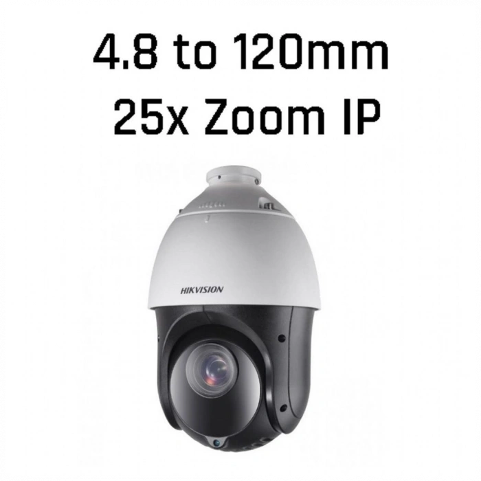HIKVISION DS-2DE4425IW-DE, 4Mpix, 4,8-120mm Lens, 25X Optik Zoom, 100Mt Gece Görüşü, SD Kart, PoE, Ses Giriş Çıkış, H265+, Speed Dome PTZ IP Kamera (Ayak Dahil)