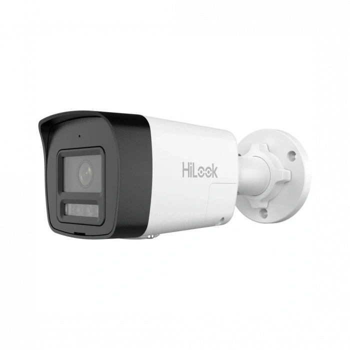 HILOOK IPC-B120HA-LUFC, 2Mpix, 2,8mm Lens, H265+, Dual Light, 30Mt Gece Görüşü, Dahili Mikrofon, IP67, PoE, Bullet, IP Kamera