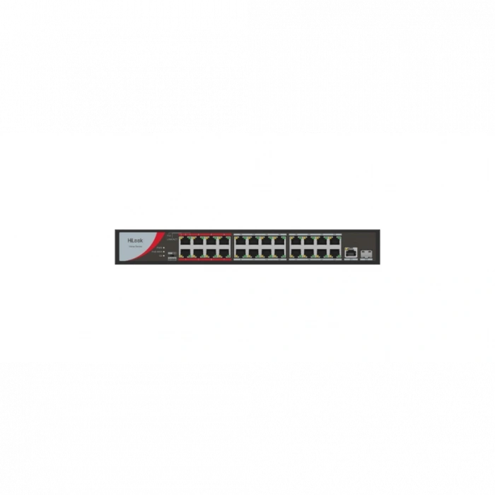 HILOOK NS-0326P-230(B), 24Port, Megabit, PoE 230W, 1 Port GigaBit Lan, 1 Port GigaBit SFP, Long Range 250Metre, Yönetilemez, Masaüstü Switch