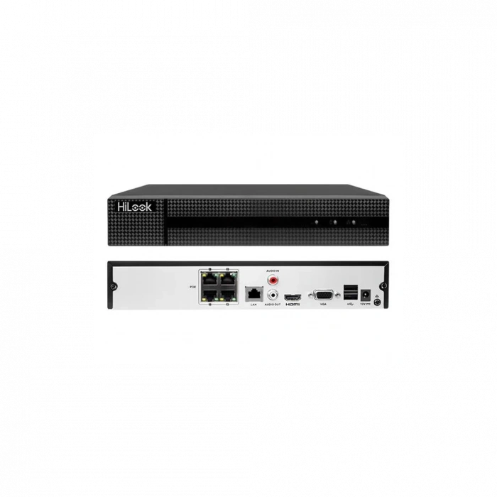 HILOOK NVR-104MH-C/4P, 4Kanal PoE, 8Mpix, H265+, 1 HDD Desteği, 1080P Kayıt, 80Mbps Bant Genişliği, NVR