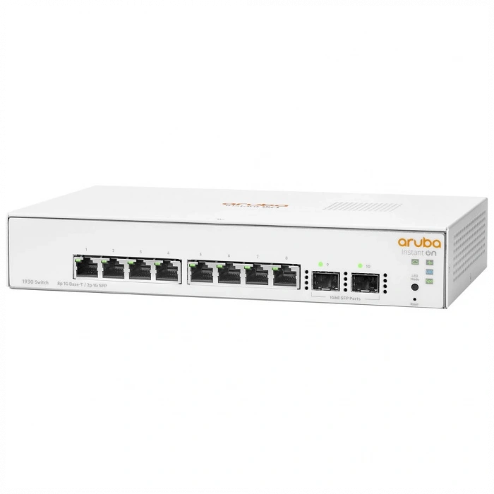 HP Aruba Instant On, JL680A, 1930-8G, 8Port, GigaBit, 2 Port Gigabit SFP, Yönetilebilir, Rack Mount Switch