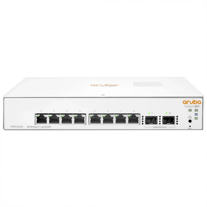 HP Aruba Instant On, JL680A, 1930-8G, 8Port, GigaBit, 2 Port Gigabit SFP, Yönetilebilir, Rack Mount Switch