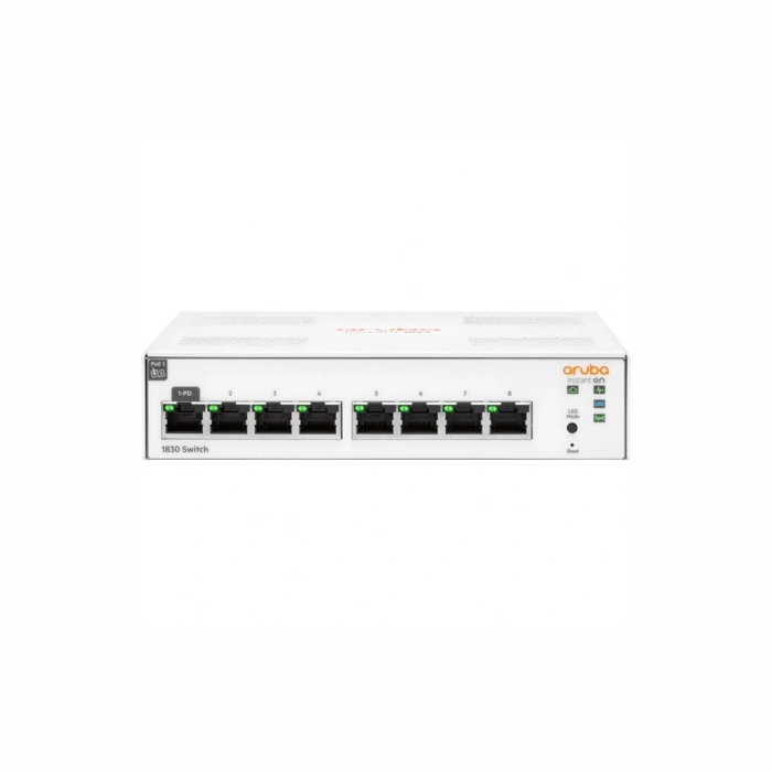 HP Aruba Instant On, JL810A 1830-8G, 8Port, GigaBit, Yönetliebilir, Rack Mount Switch