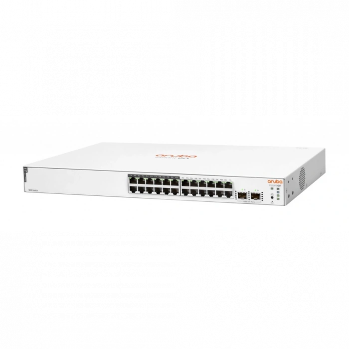 HP Aruba Instant On, JL813A, 1830-24G, 24Port, GigaBit, 12 Port PoE 195W, 2 Port Gigabit SFP, Yönetilebilir, Rack Mount Switch