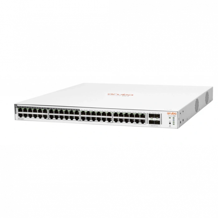 HP Aruba Instant On, JL815A, 1830-48G, 48Port, GigaBit, 24 Port PoE 370W, 4 Port Gigabit SFP, Yönetilebilir, Rack Mount Switch