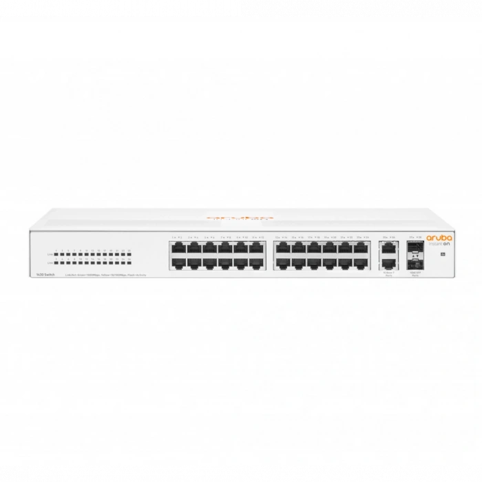 HP Aruba Instant On, R8R50A, 1430-24G, 24Port, GigaBit, 2 Port GigaBit SFP, Yönetilemez,Masaüstü Switch