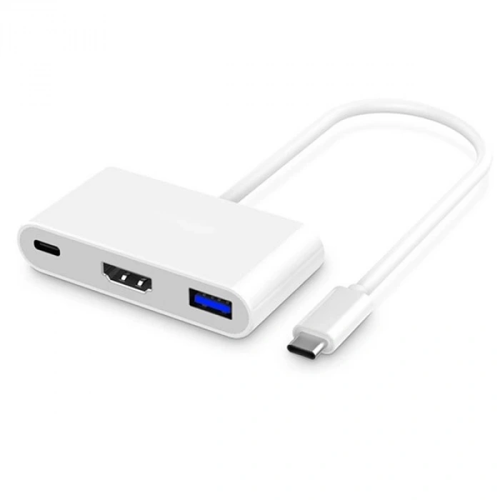 HYTECH HY-USBC20 Type-C-HDMI-USB 3.0 METAL GÖRÜNTÜ ADAPTÖRÜ