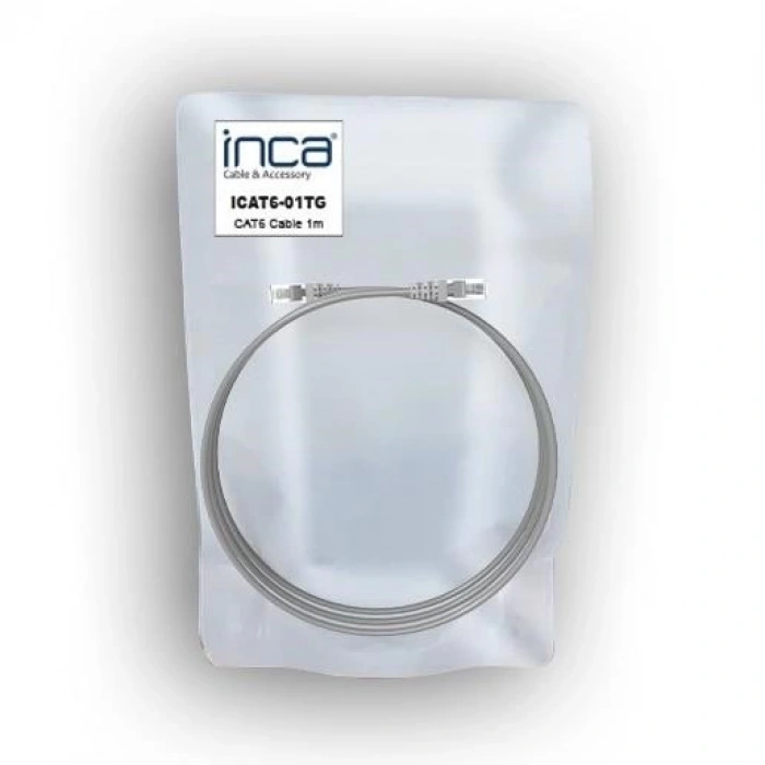INCA 1m CAT6 Utp ICAT6-01TG Gri Patch Kablo