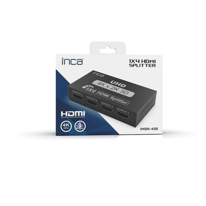 INCA 1port IHSK-430 1port HDMI (giriş) 4port HDMI (çıkış) 4K HDMI Splitter