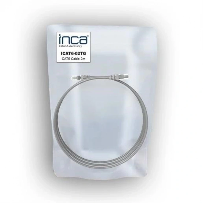 INCA 2m CAT6 Utp ICAT6-02TG Gri Patch Kablo